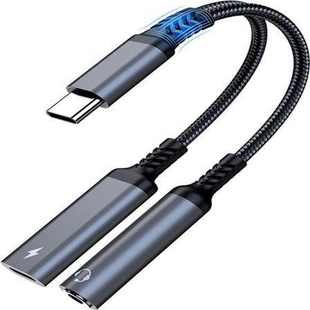 Type-C 2-in-1 -sovitinkaapeli: 384 Hz/32 bit, 60 W PD-lataus ja OTG-tuki iPad Prolle Hopea