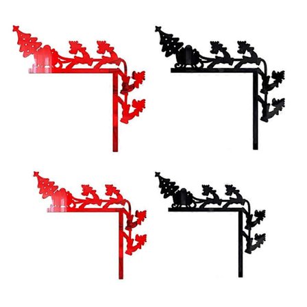 4 stk Avtakbare Bryter Klistremerker 3D Jul Elg Sleigh Veggdekor Lysbryter