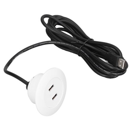 Sofa USB-oplader Flush Mount Installation Dobbelt USB-opladningsporte Stikkontakt til hjemmet Hvid