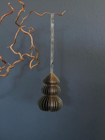 UND Ornament Papir Grønnglitter 8cm