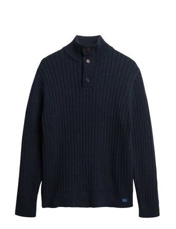 Vintage Ribbed Henley Navy Superdry