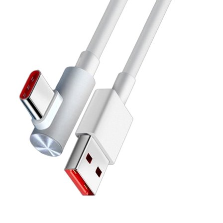 USB Typ C Snabbladdningsdatakabel för Mobiltelefon Surfplatta 120W 90 Grader