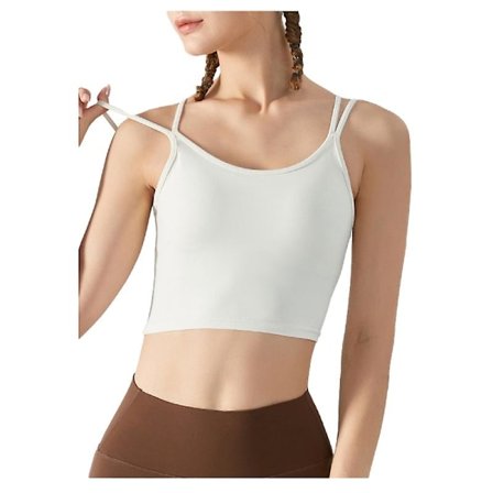 Sport-BH för kvinnor, tränings-BH utan rygg, vadderad BH, yogaträningstopp