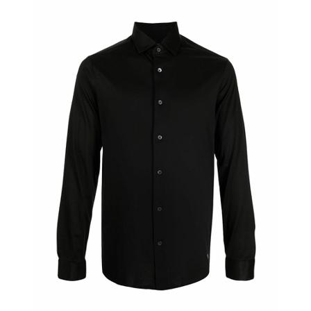 Emporio Armani, Formal Shirts Zwart, Heren, Maat:S,Cotton