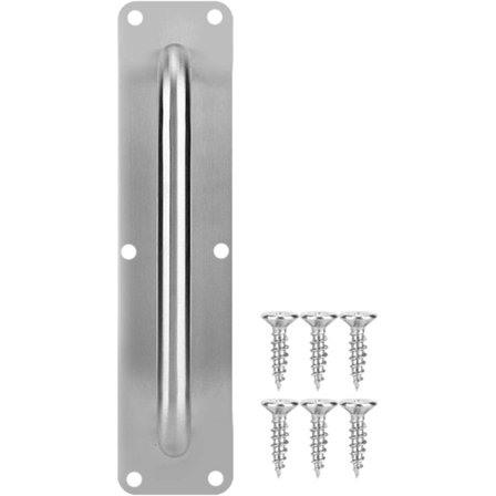 Dørhåndtag - Rustfrit stål træk og skub plade adgang dør træk håndtag med skruer (firkantet) 65X200mm