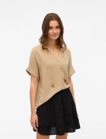 Vero Moda Vmbente Ss Wide Top Wvn Ga - Khaki green - XS