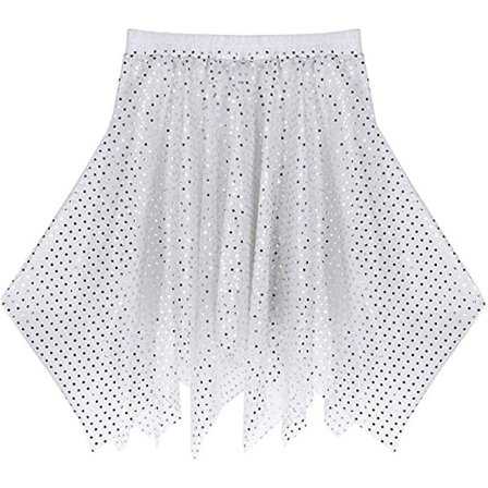 Kvinnors Sparkle Running Asymmetriska Lagrade Kjolar Stadskjolar Running Tutu, Vit