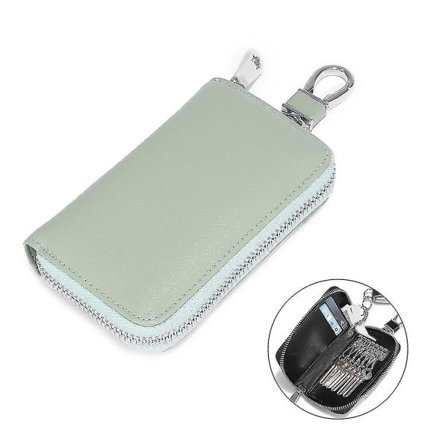 Læder Bilnøgleetui Cover, Multifunktionelt Etui til Hjemmet, Grøn IC