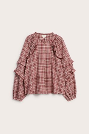 Newbie | Rutete vevd bluse Newbie Woman | Rød