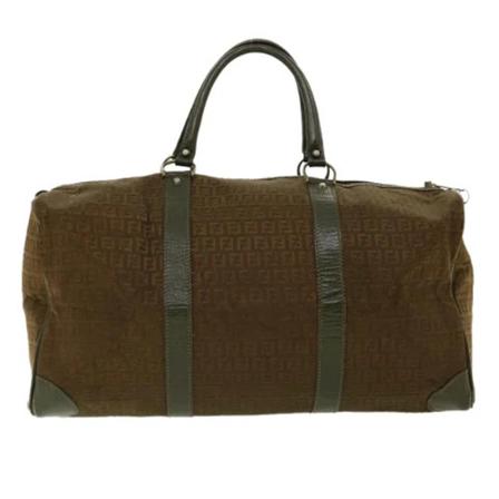 Fendi Vintage, Pre-owned Canvas travel-bags Bruin, unisex, Maat:ONE Size,leer