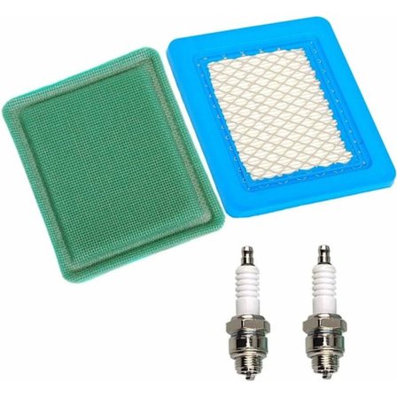 Ilmansuodatin 271933 Esisuodatin ja 2 kpl Sytytystulppa Yhteensopiva Briggs & Stratton 625e 675ex -sarjan ja Quantum 3.5-6.75 Gross HP -