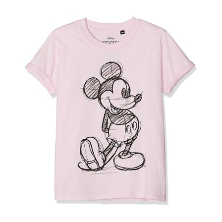 Disney Girls Mickey Mouse Sketch T-shirt 7-8 år Ljusrosa