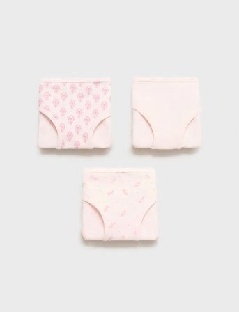 Mango 3 Pack Cotton Panties - Pink - 4-5