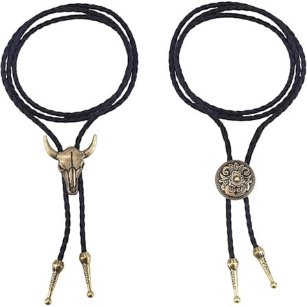 2 st Western Bolo Tie Halsband, Justerbart Cowboy Cowgirl Halsband Vintage Western Smycken