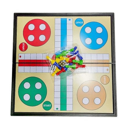 25cm Ludo Brädspel Magnetisk 5 I 1 Plast Med Hopfällbart Schackbräde Ludo Schack För Barn