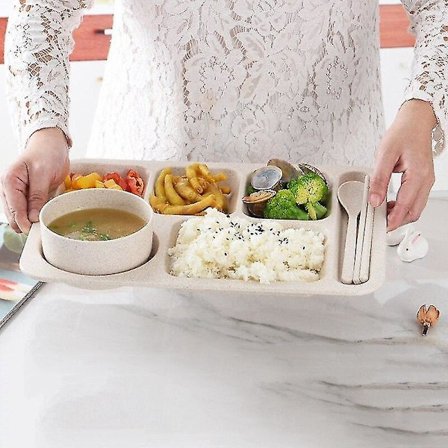 Middagstallerken Hvetehalm Hurtigmat Delte Ruter Kantina