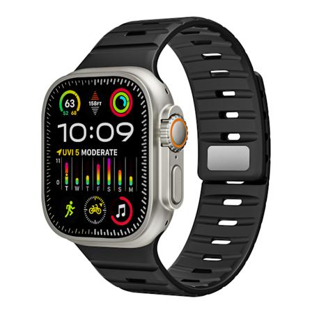 Magnetiskt silikonarmband för Apple Watch - Svart/Orange (38/40/41mm) Svart