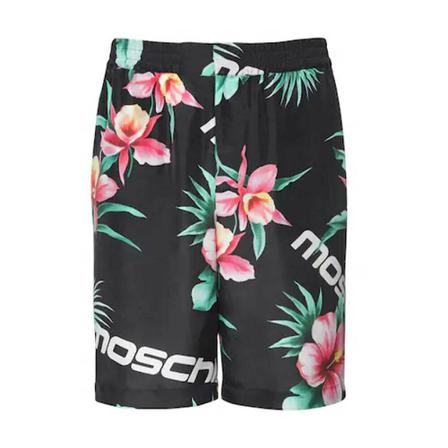 Moschino Pantalón corto estampado en todo el tejido con logotipo , Zwart , Heren , Maat: S