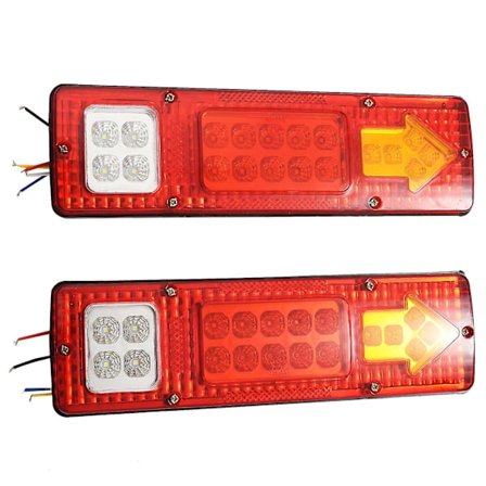 2x 12v Led Baglygter 19 Led Lys 5 Funktioner Bagindikatorlampe Til Trailer Van Truck Lor