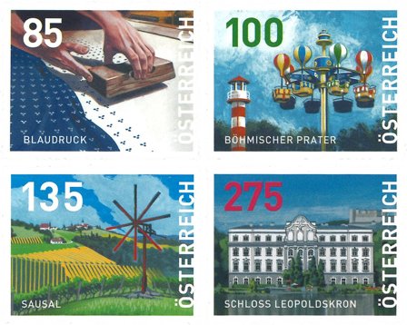 Østrig 2022 - Hjemlandet dagligserie - Postfrisk sæt fra rulle 4v