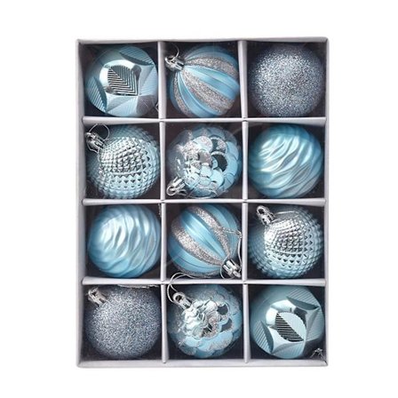 Julepynt 6cm12pc Julekugle Gaveæske Malet Sæt Juletræspynt Vedhæng Ferie Vindue Layout