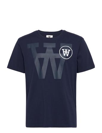 Ace Tonal Logo T-Shirt Gots T-shirts Short-sleeved Marinblå Double A By Wood Wood