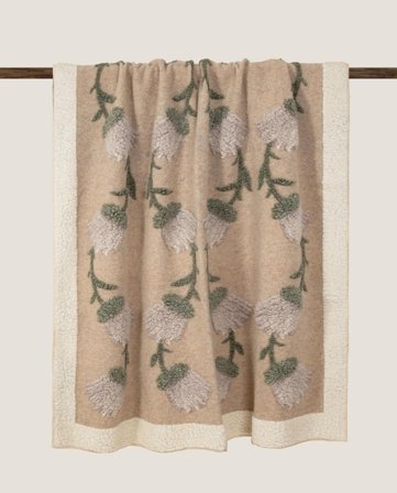 Frati Home Pledd Kokt-Ull Fane-White 150x190