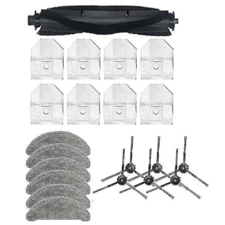 Roidmi Eve Plus -imurin osat: Sivuharja, pölypussi, moppi