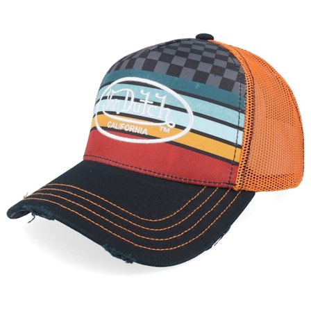 Von Dutch - Multi Trucker Cap - Embroidery Logo Orange/Multicolor/Black A-Frame Trucker @ Hatstore