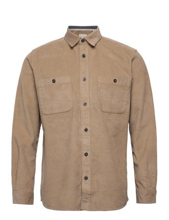 Corduroy Shirt Skjorta Casual Beige Tom Tailor