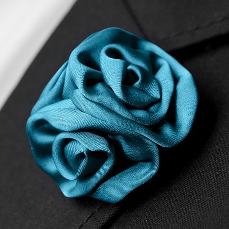 Boutonnière à fleur de rose bleue pour hommes - Broches en forme de fleur