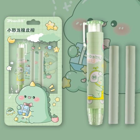 2 Indstil Trykende Blyant Viskelæder Mekanisk Viskelæder GRØN SÆT GRØN