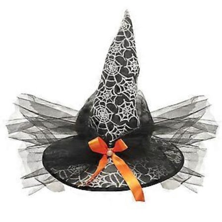Halloween Party Heksehatte Spindelvæv Græskar Flæse Gennemsigtig Spids Hat Cosplay Tilbehør Unik Heksehat Sort