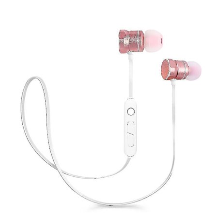 Trådløse stereo in-ear-hodetelefoner øretelefoner ørepropper headset for løping (rose gull)