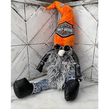 Hieno Harley-moottoripyörätonttu pehmolelu, 50 cm joulupukkinukke lasten lahja kodin sisustuselementti T