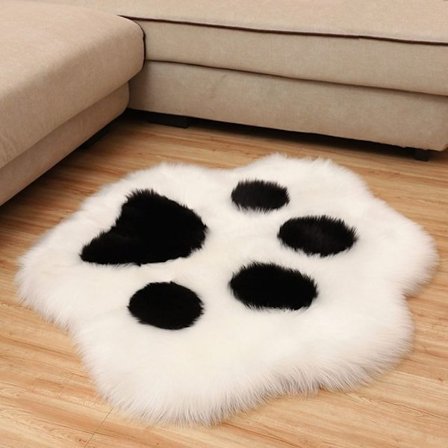 Plys tæppe Plys trædepude SORT 45X45CM