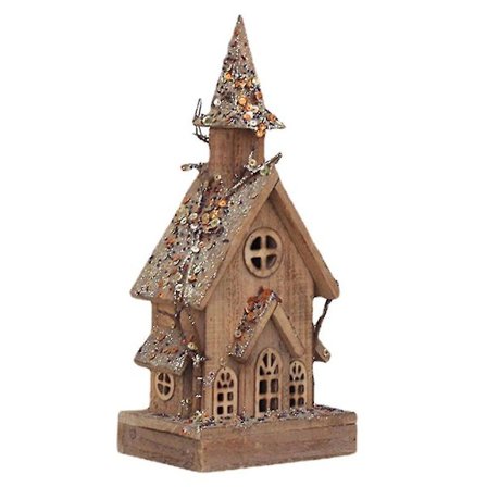 Nytt julhus i trä, snöhus Julhus i trä