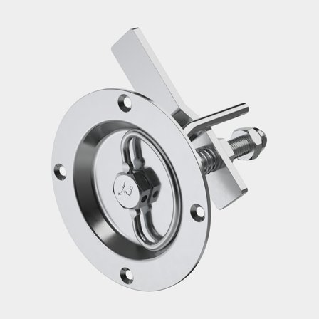 Deck fitting Roca, Ø100 mm, lockable, spring-loaded, acid-resistant stainless steel AISI 316