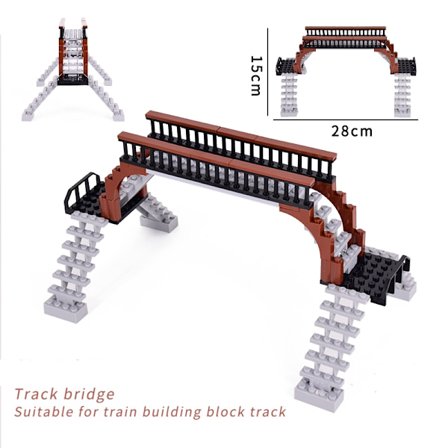 MOC City Train Rail Crossing Tracks Set Stud Gap Triple Switch Tegelstenar Byggstenar Tekniska Enlighten Leksaker för barn
