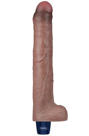 Real Softee Vibrating Dildo Brown 26,5 cm Dildo med vibrator - Blushme.se