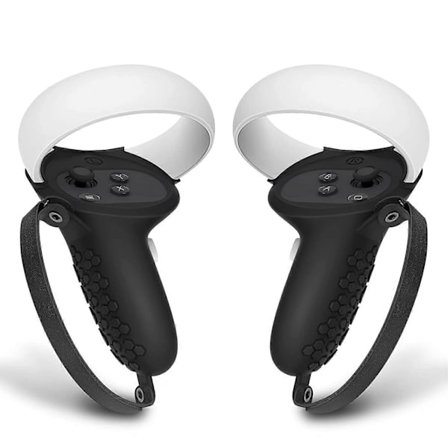 Kontrollergrep Kompatible med Quest 2 Mykt Sklisikkert Silikondeksel med Justerbar Knokestropp i Lær