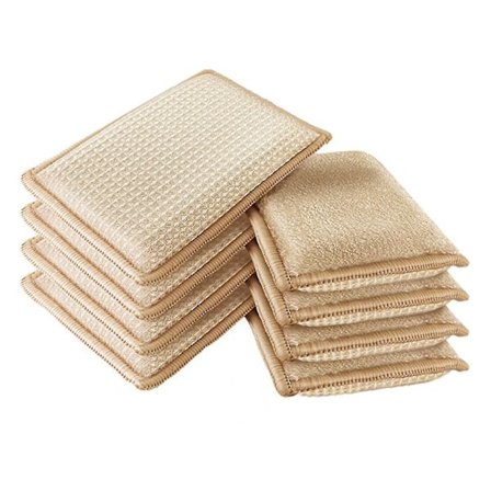 Naturlige bambussvamper for kjøkkenrengjøring Sterk vannabsorpsjon Oppvasksvamp 6 stk - brun