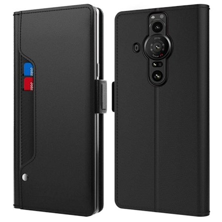 Phone Etui med Make-up Mirror og Slick Design til Sony Xperia Pro-I - Sort