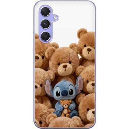 Kompatibel Mobilcover til Samsung Samsung Galaxy A54 Sød og sikker illustration med Stitch omgivet af bamser, der skaber en varm og legende følelse