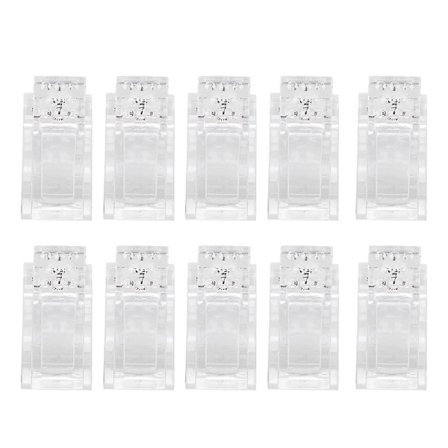 10 kpl / sarja läpinäkyviä kärkiklipsuja polygeelirakennusmuottiin