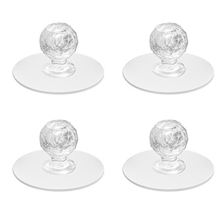 Runde klare skuffetrekk med selvklebende diamantformede håndtak for garderobe