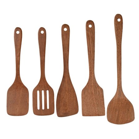 Träspade utan lack, långt skaft, kycklingvingeträ, träspade