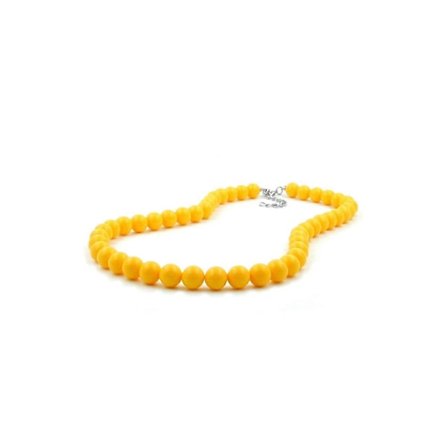 Halsband med gula pärlor 10mm 60cm - Gl01510-60