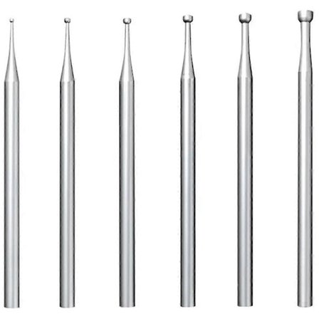 6 st Runda Koppar Burr - 3/32 tums Skaft Smyckestillverkning Grader Tråd Avrundare Bits NID