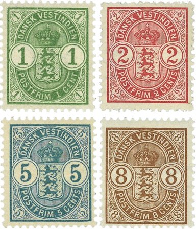 Dansk Vestindien 1900-1903 - AFA 16-17+22-23 - Postfrisk